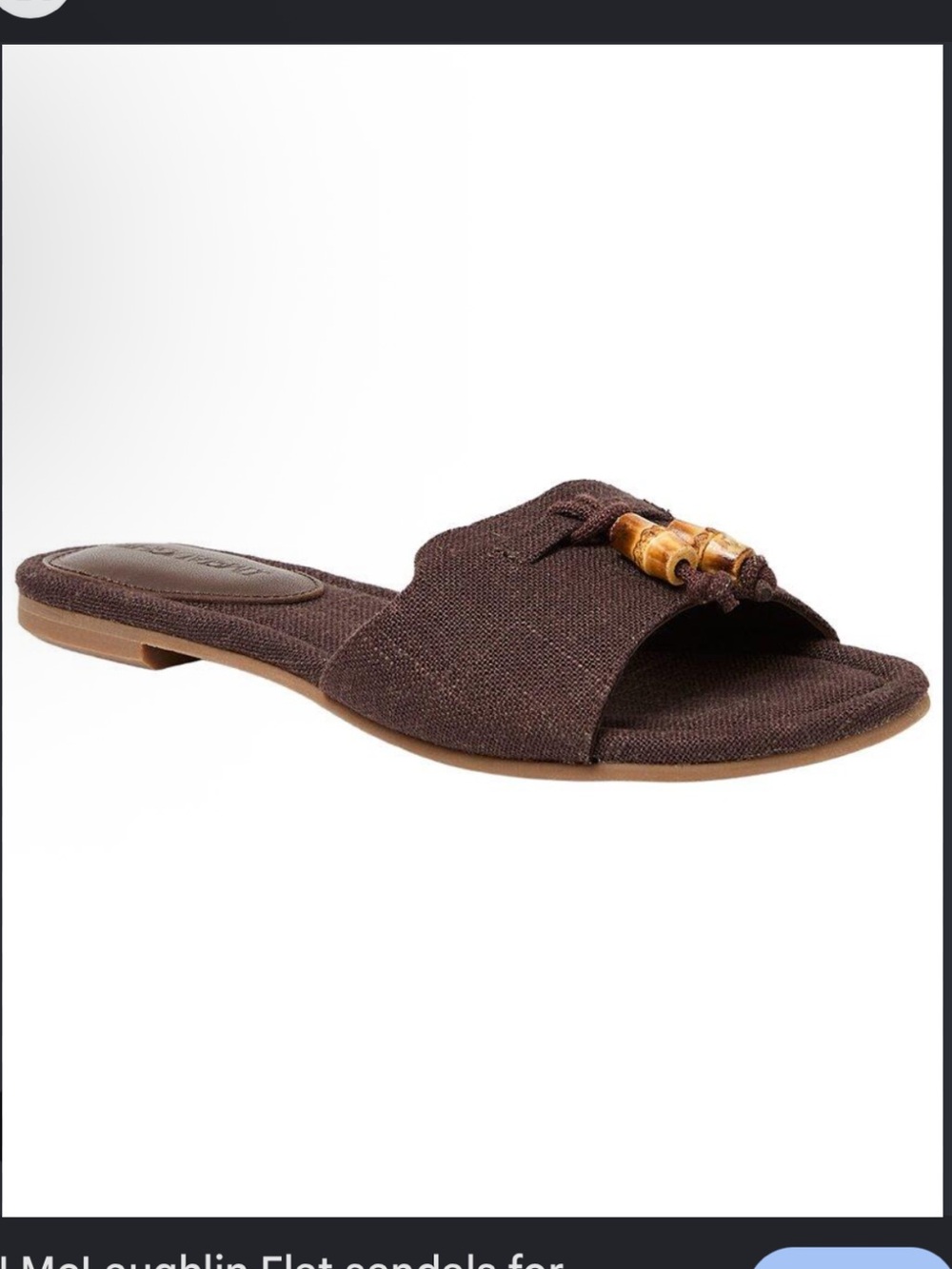 J. McLaughlin Ciara linen chocolate Slide Sandals size 9 NWOT